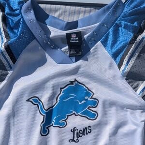 Reebok Detroit Lions NFL Football Jersey White Rhinestone Y2K‎ Size S